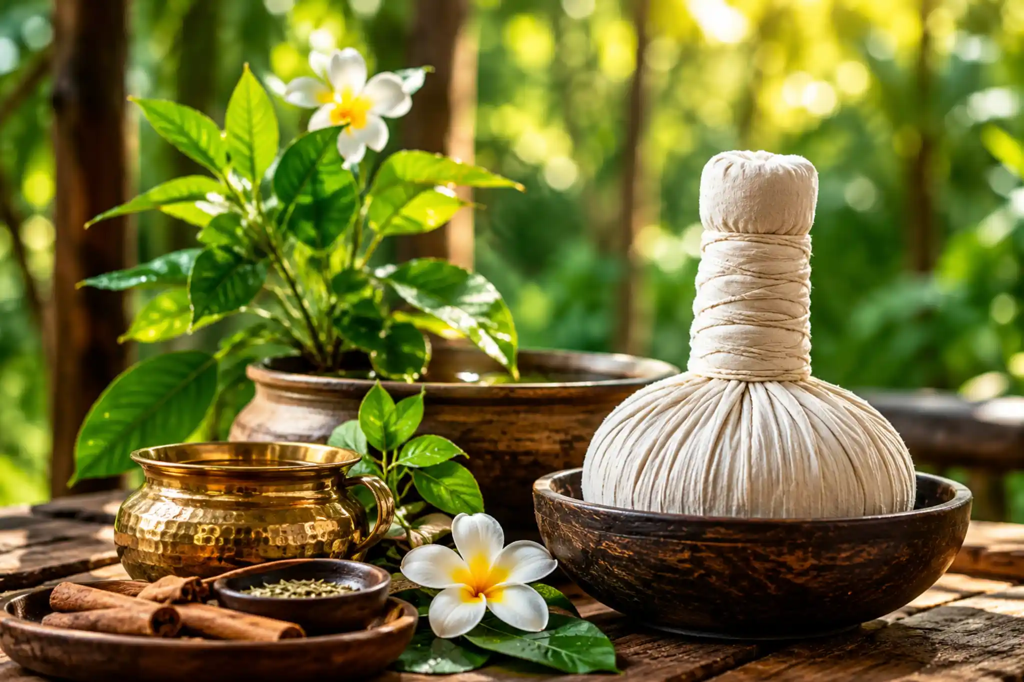 Guest receiving a relaxing Ayurvedic oil treatment